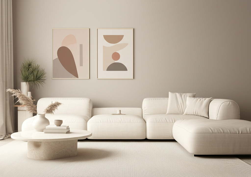 Serene Living Room - Stockholm, Sweden - Full apartment redesign